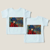 Bold Red Anime USA Graphic T-Shirt (デザイン正面&裏面)