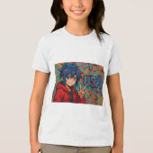 Bold Red Anime USA Graphic T-Shirt トライブレンドＴシャツ (正面)