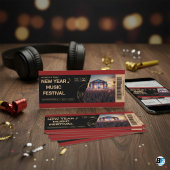 Bold Red & Black New Year Music Festival Concert T 招待状