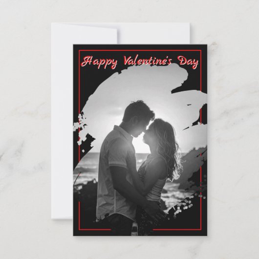 Bold Red & Black Valentine’s Day Photo Card (正面)