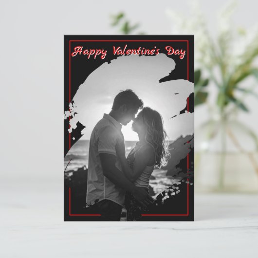 Bold Red & Black Valentine’s Day Photo Card (スタンド正面)