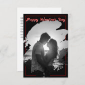 Bold Red & Black Valentine’s Day Photo Card (正面/裏面)