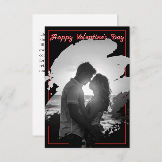 Bold Red & Black Valentine’s Day Photo Card (正面/裏面)