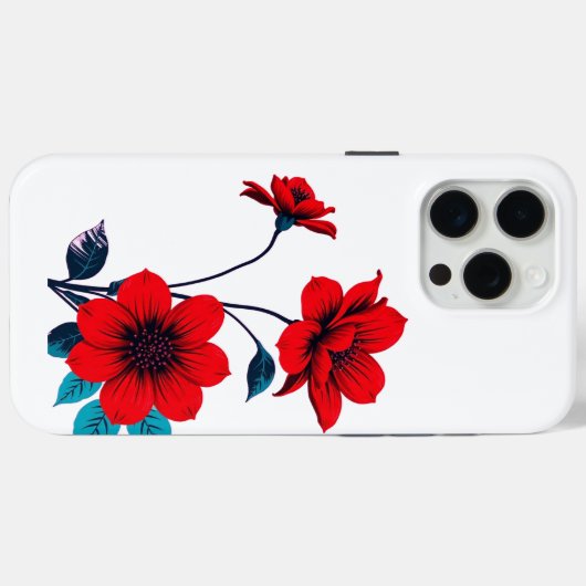 Bold Red Blossom Flo Case-Mate iPhoneケース (裏面 (横))