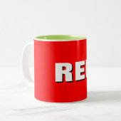 Bold Red Coffee Mug - Classic Ceramic Cup ツートーンマグカップ (正面左)