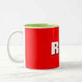Bold Red Coffee Mug - Classic Ceramic Cup ツートーンマグカップ (左)