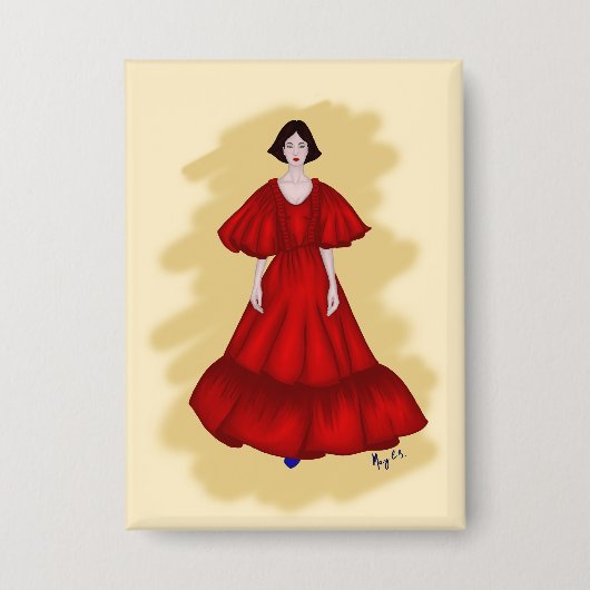 Bold Red Design with Contrasting Shoe Detail 缶バッジ (正面)