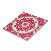 Bold Red Floral Mandala Tile タイル (側面)