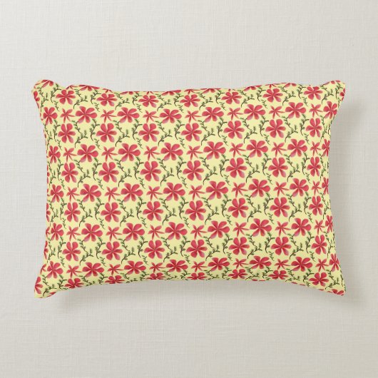 Bold Red Floral Seamless Pattern   アクセントクッション (正面)