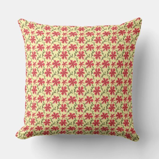 Bold Red Floral Seamless Pattern   クッション (正面)