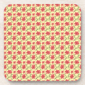 Bold Red Floral Seamless Pattern   コースター (正面)