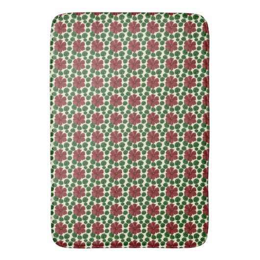Bold Red Floral Seamless Pattern   バスマット (正面縦)