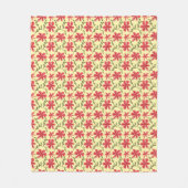 Bold Red Floral Seamless Pattern   フリースブランケット (正面)