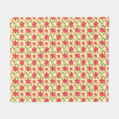 Bold Red Floral Seamless Pattern   フリースブランケット (正面(横))