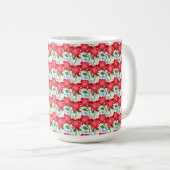 Bold Red Floral Seamless Pattern | Colorful  コーヒーマグカップ (正面右)