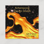 Bold Red Gold Wave Abstrac – Creative Entrepreneur スクエア名刺 (正面)