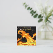 Bold Red Gold Wave Abstrac – Creative Entrepreneur スクエア名刺 (スタンド正面)