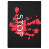 Bold Red Handprint "STOP" Warning Symbol – Activis クリップボード (裏面)