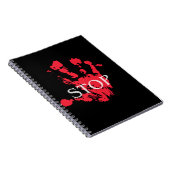 Bold Red Handprint "STOP" Warning Symbol – Activis ノートブック (右側)