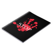 Bold Red Handprint "STOP" Warning Symbol – Activis ノートブック (左側)