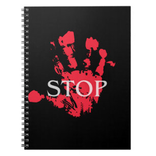 Bold Red Handprint "STOP" Warning Symbol – Activis ノートブック