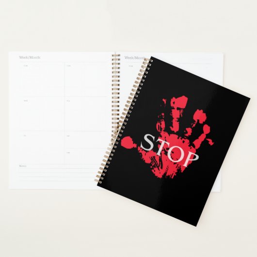 Bold Red Handprint "STOP" Warning Symbol – Activis プランナー手帳 (ディスプレー)