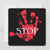 Bold Red Handprint "STOP" Warning Symbol – Activis 招待状 (正面)