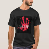 Bold Red Handprint "STOP" Warning Symbol – Activis Tシャツ (正面)