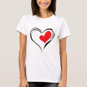 Bold Red Heart – Minimal Romantic Love Design Tシャツ (正面)