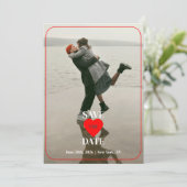 Bold red heart save the date セーブザデート (スタンド正面)
