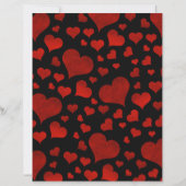 Bold Red Hearts Over Black Valentine's Day Paper (正面)