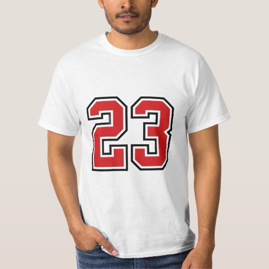 Bold Red Jersey Number 23 Tシャツ (正面)