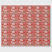 Bold Red Merry Christmas Photo Collage 2025 ラッピングペーパー (フラット)