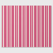 Bold Red Stripes Cream Valentine Holiday Christmas ラッピングペーパー (フラット)