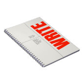 Bold Red Typographic Notebook Journal ノートブック (右側)