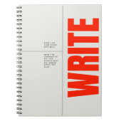 Bold Red Typographic Notebook Journal ノートブック (正面)