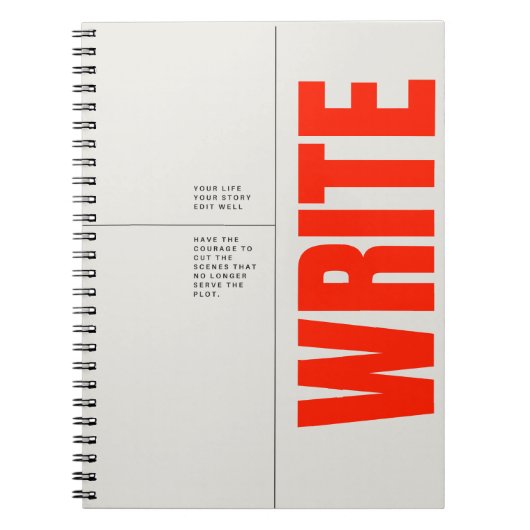 Bold Red Typographic Notebook Journal ノートブック (正面)