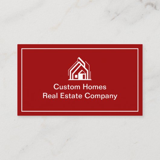 Bold Red White Real Estate Company House 名刺 (裏面)