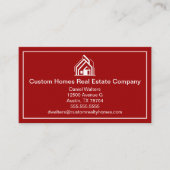 Bold Red White Real Estate Company House 名刺 (正面)