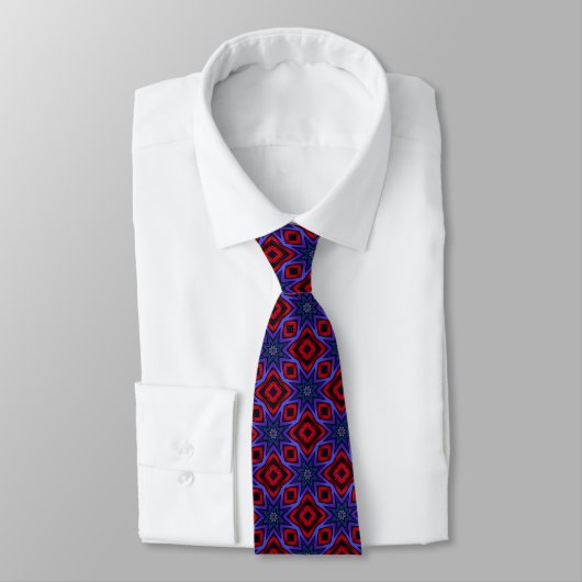 Bold Red with Blue Stars Neck Tie ネクタイ (タイ)