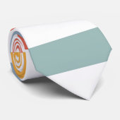 Bold Retro 70s Horizontal Stripes Orange Teal And ネクタイ (ロール)