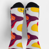 Bold Retro Abstract Colorwave Socks ソックス (上部)