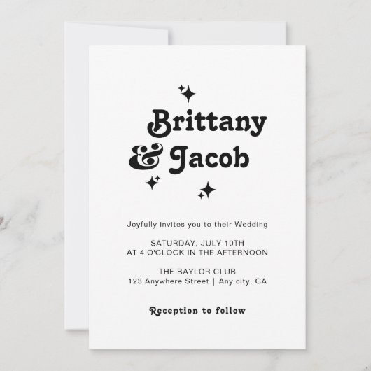 Bold Retro Chic Wedding Invitation 招待状 (正面)