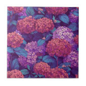 Bold Retro Hydrangeas  Tiles  For Artful Floors タイル (正面)