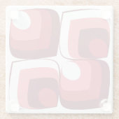 Bold Retro Modern Motif in Pinks ガラスコースター (裏面)