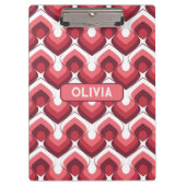 Bold Retro Modern Motif in Pinks クリップボード (正面)
