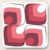 Bold Retro Modern Motif in Pinks コースター (正面)