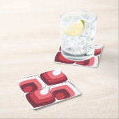 Bold Retro Modern Motif in Pinks スクエアペーパーコースター (インサイチュ)