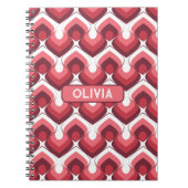 Bold Retro Modern Motif in Pinks ノートブック (正面)