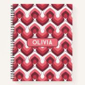 Bold Retro Modern Motif in Pinks ノートブック (正面)